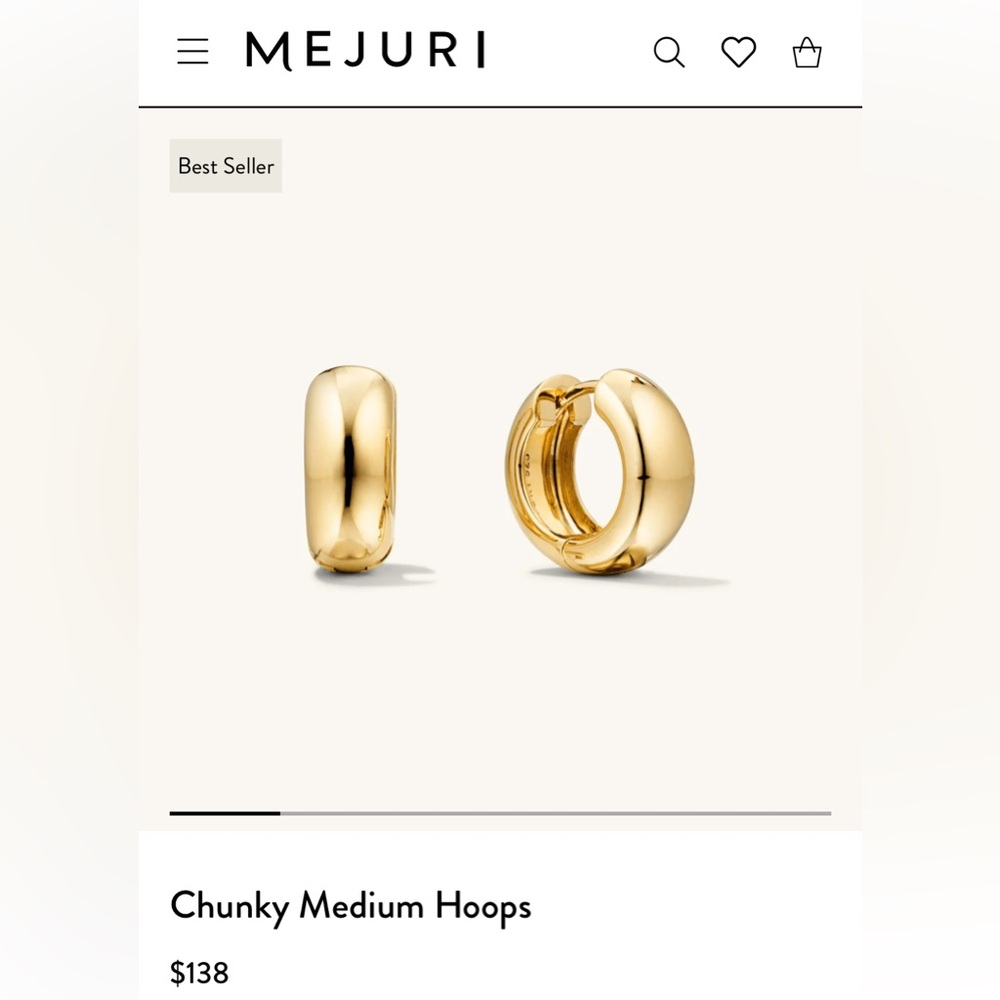 ISO Mejuri Chunky Medium Hoop - one